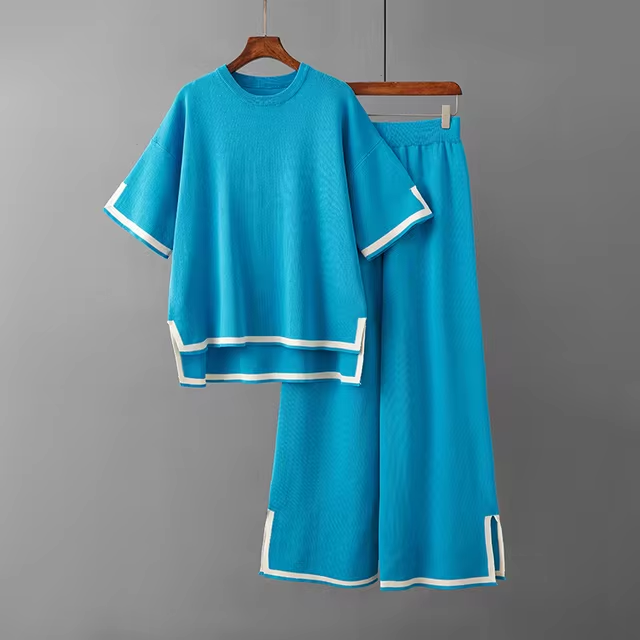 Charlotte - Elegant Ice Short Sleeve Co-Ord Set