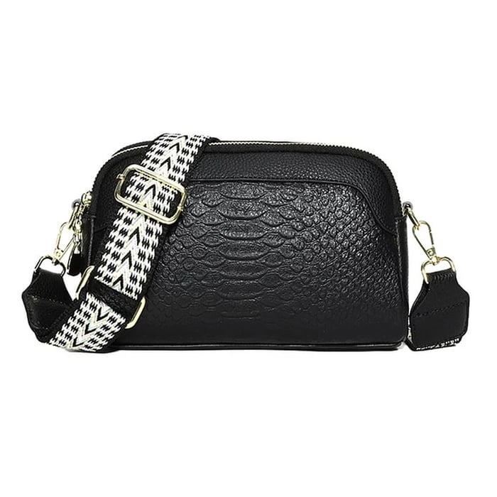 Olivia Elegant Allure | Croc-Pattern Mini Crossbody Bag