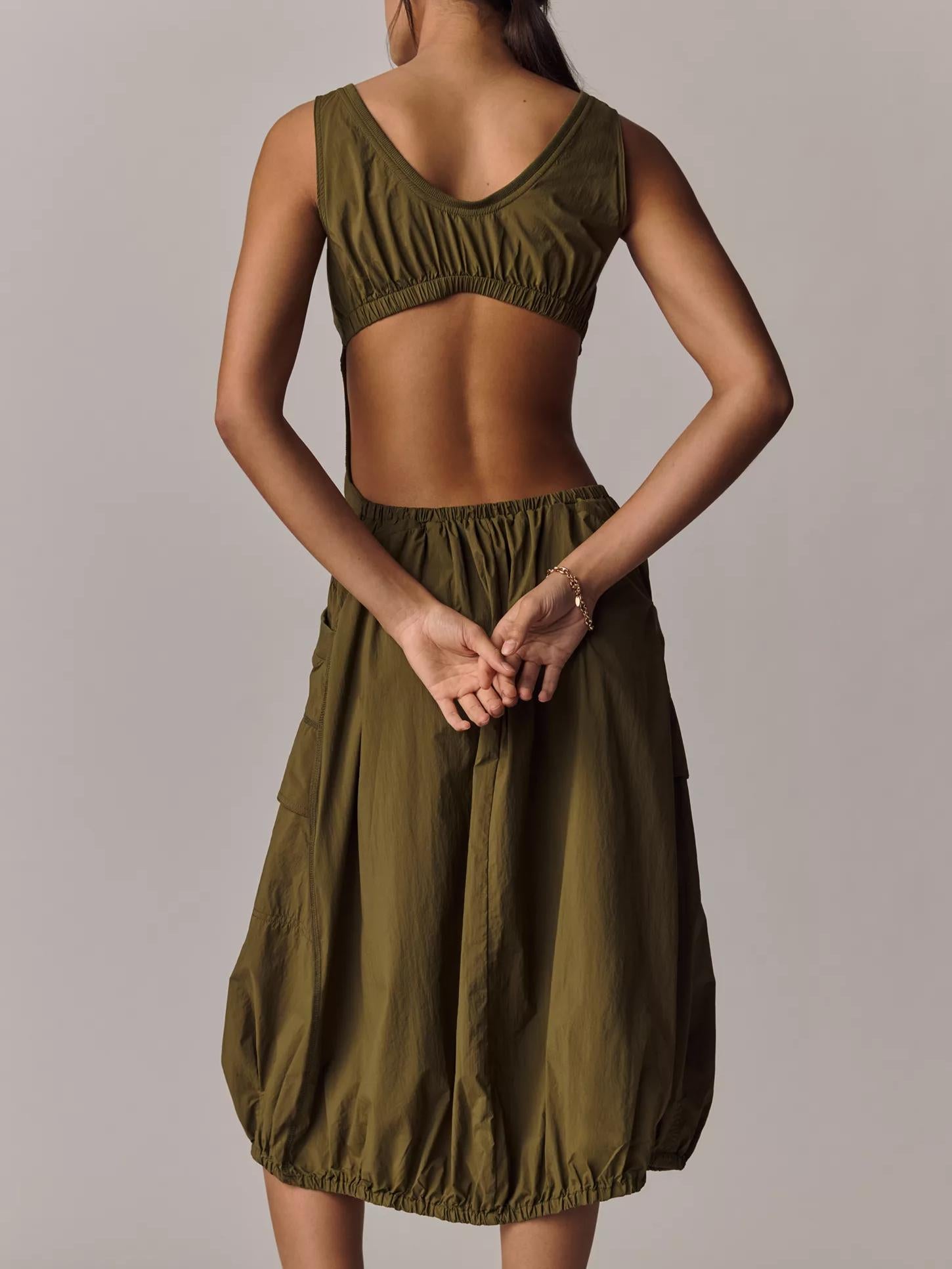 Elara | Bubble-Hem Midi Dress