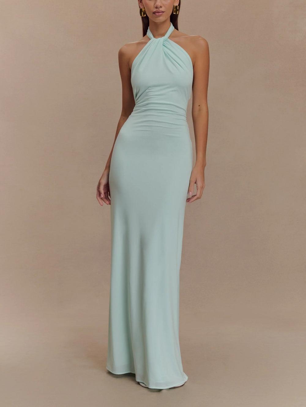 Elyna | Slinky Halter Maxi Dress