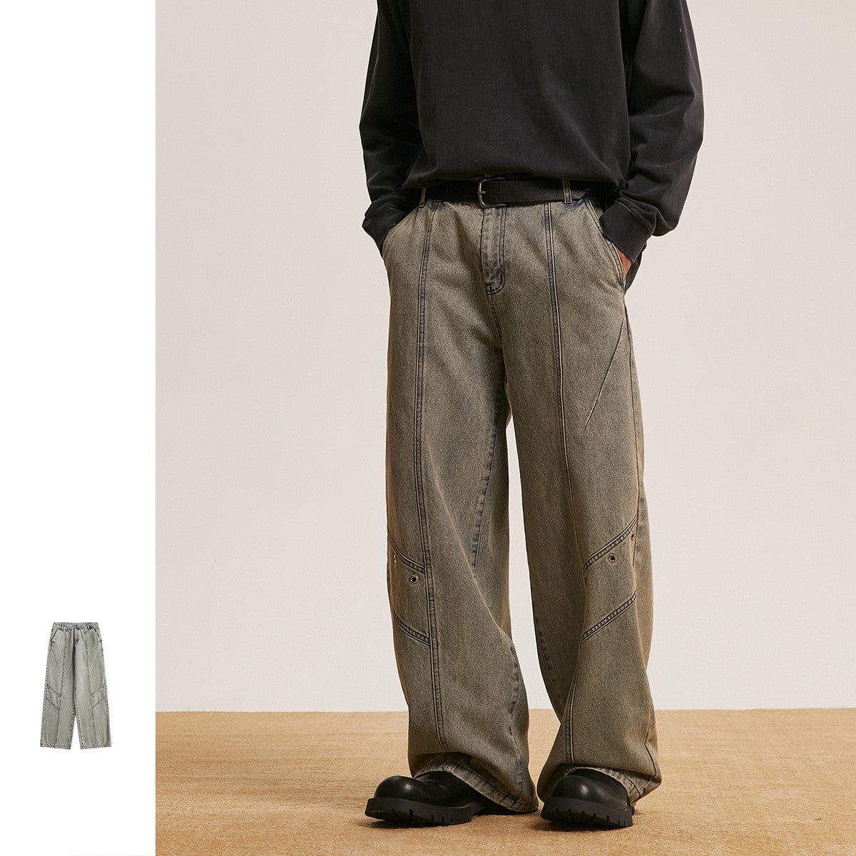 Retro Washed Jeans - Vintage Style and Modern Comfort