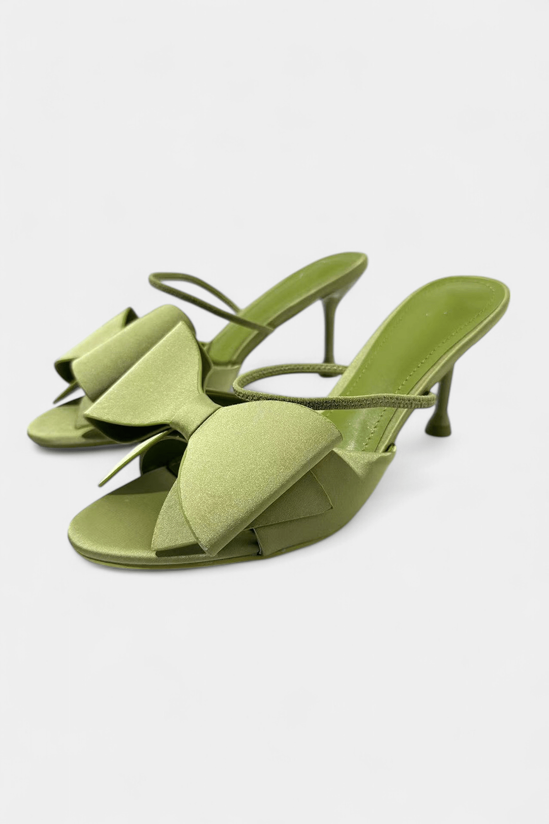 Bella Bow Faux Leather Heels