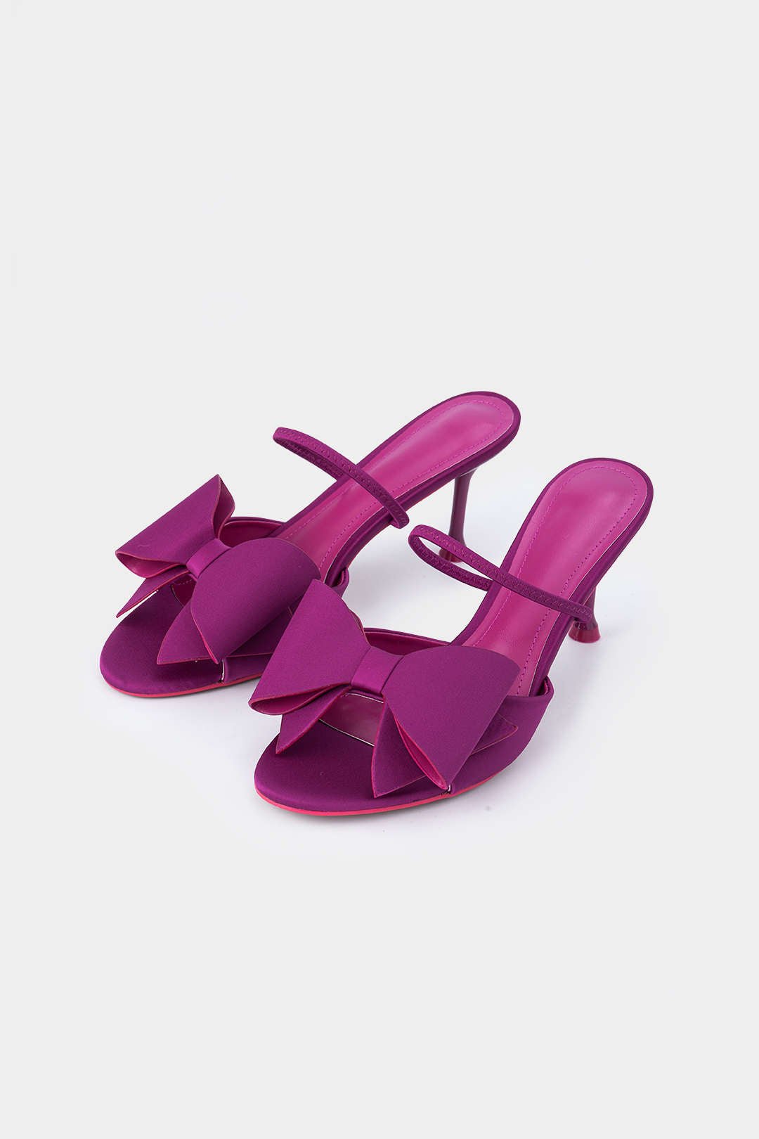 Bella Bow Faux Leather Heels