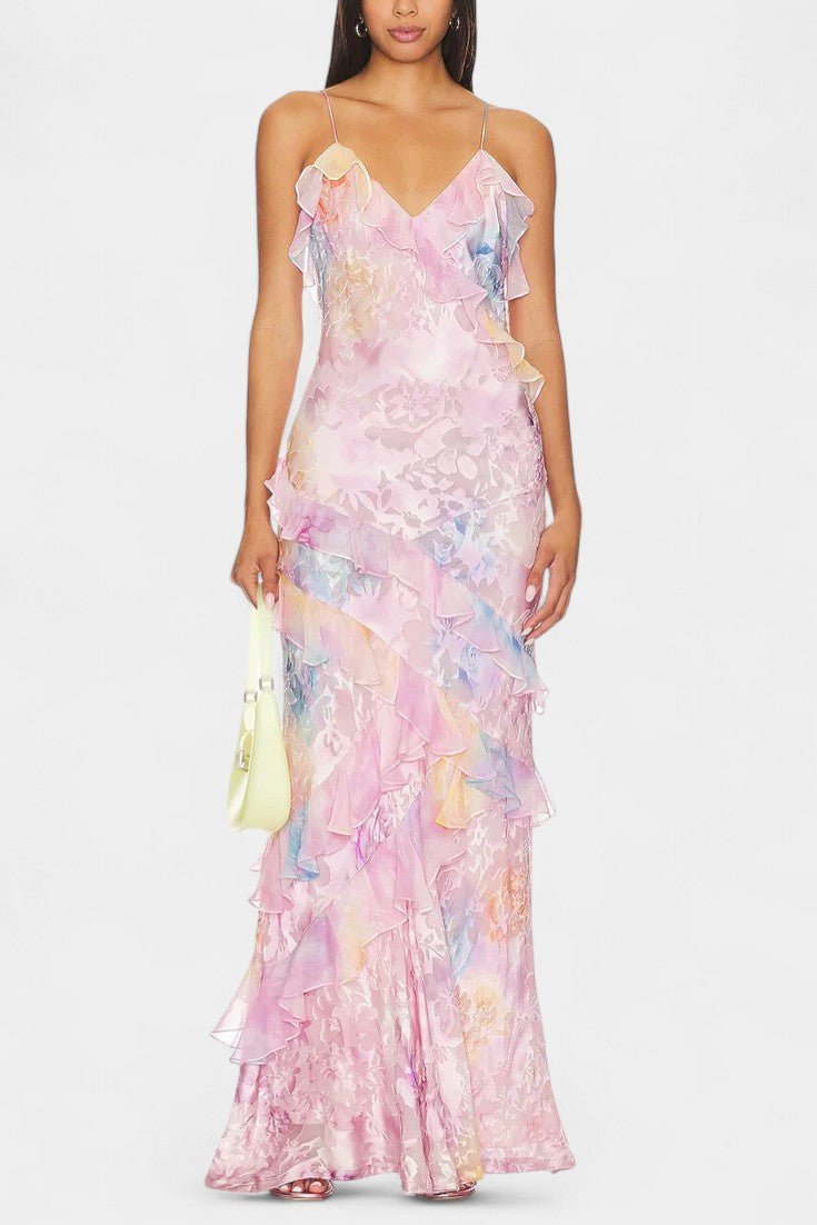 Fawn | Floral Ruffle Maxi Dress