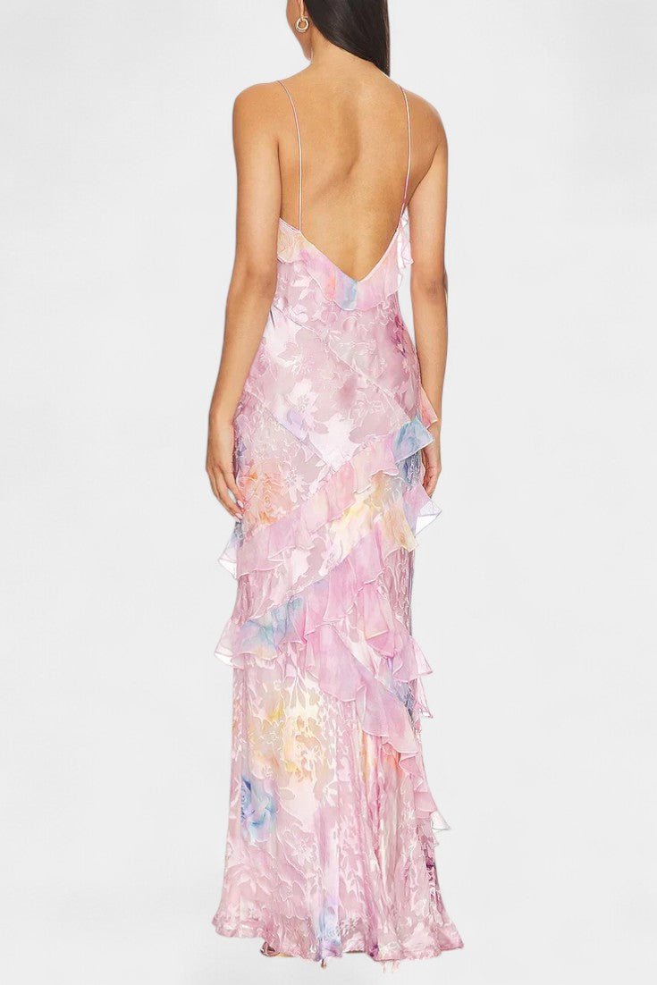 Fawn | Floral Ruffle Maxi Dress