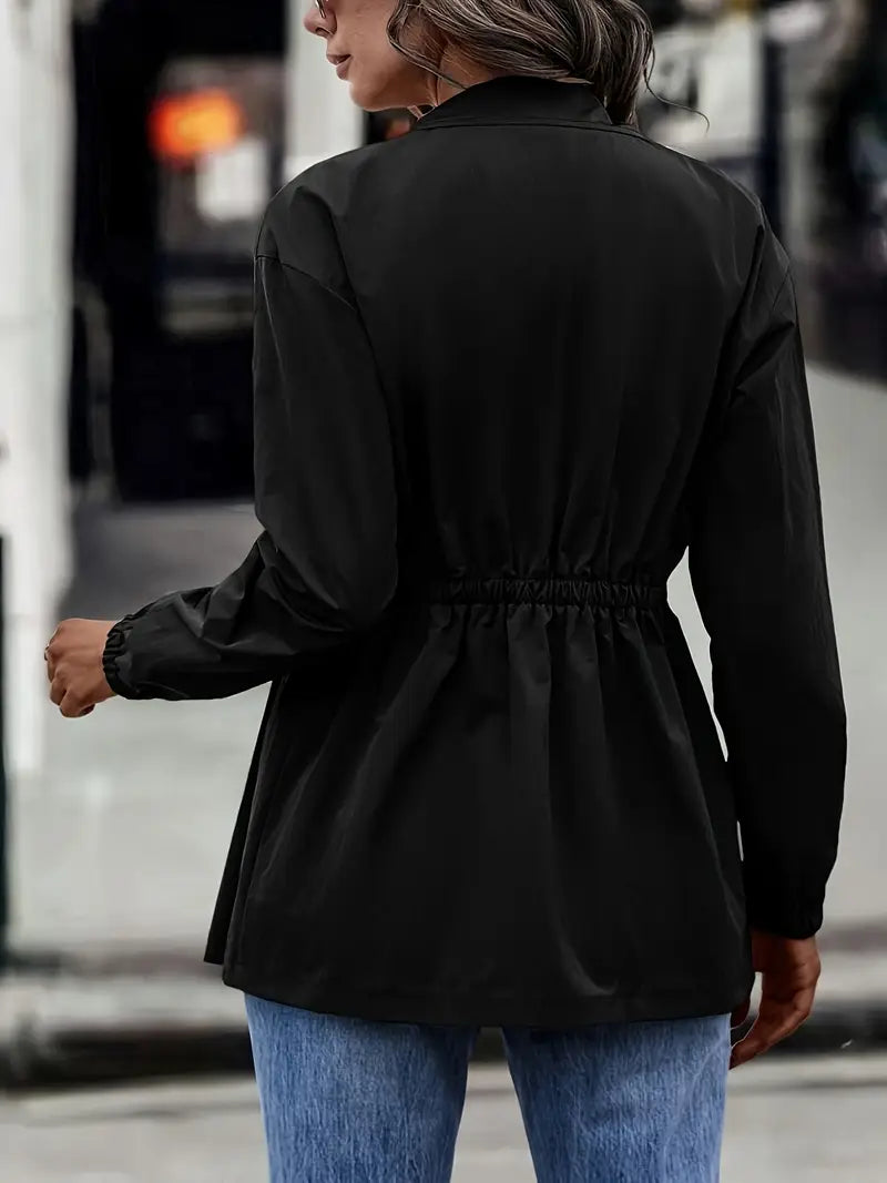Olivia - Chic Mid-Length Windproof Zip-Up Jacket