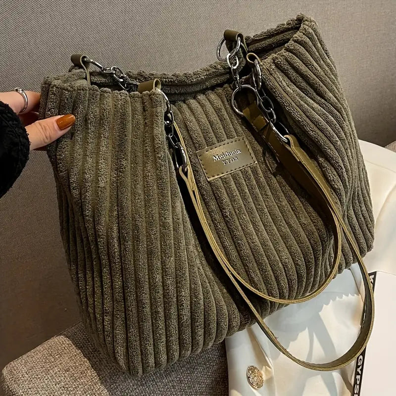 Laia - Elegant Corduroy Tote Bag