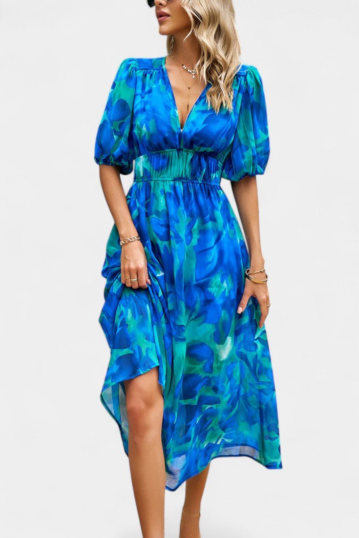 Georgina | V-Neck Floral Midi Dress