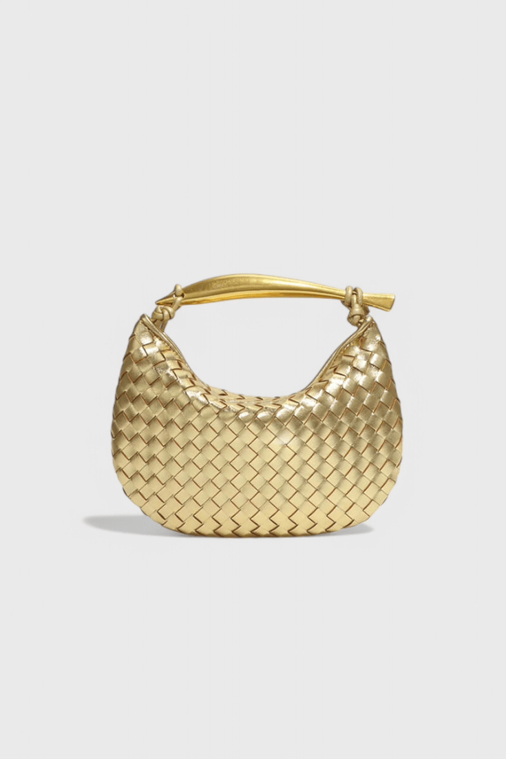 Gerda Woven Bag with Gold Handle