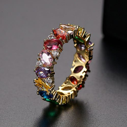 Vintage ring in colored zircon
