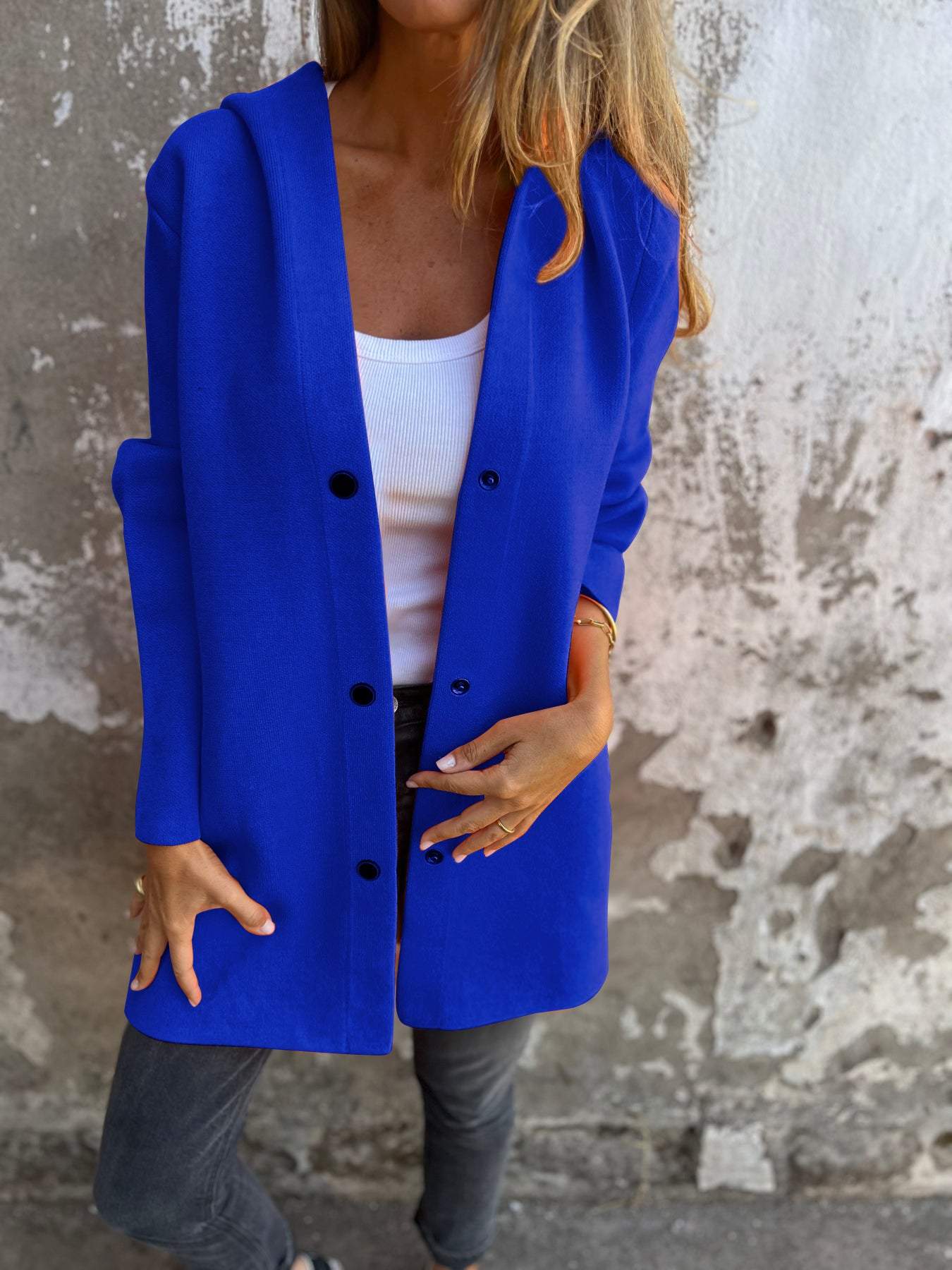 Scarlett - Casual Single Breasted Hoodie Jacket