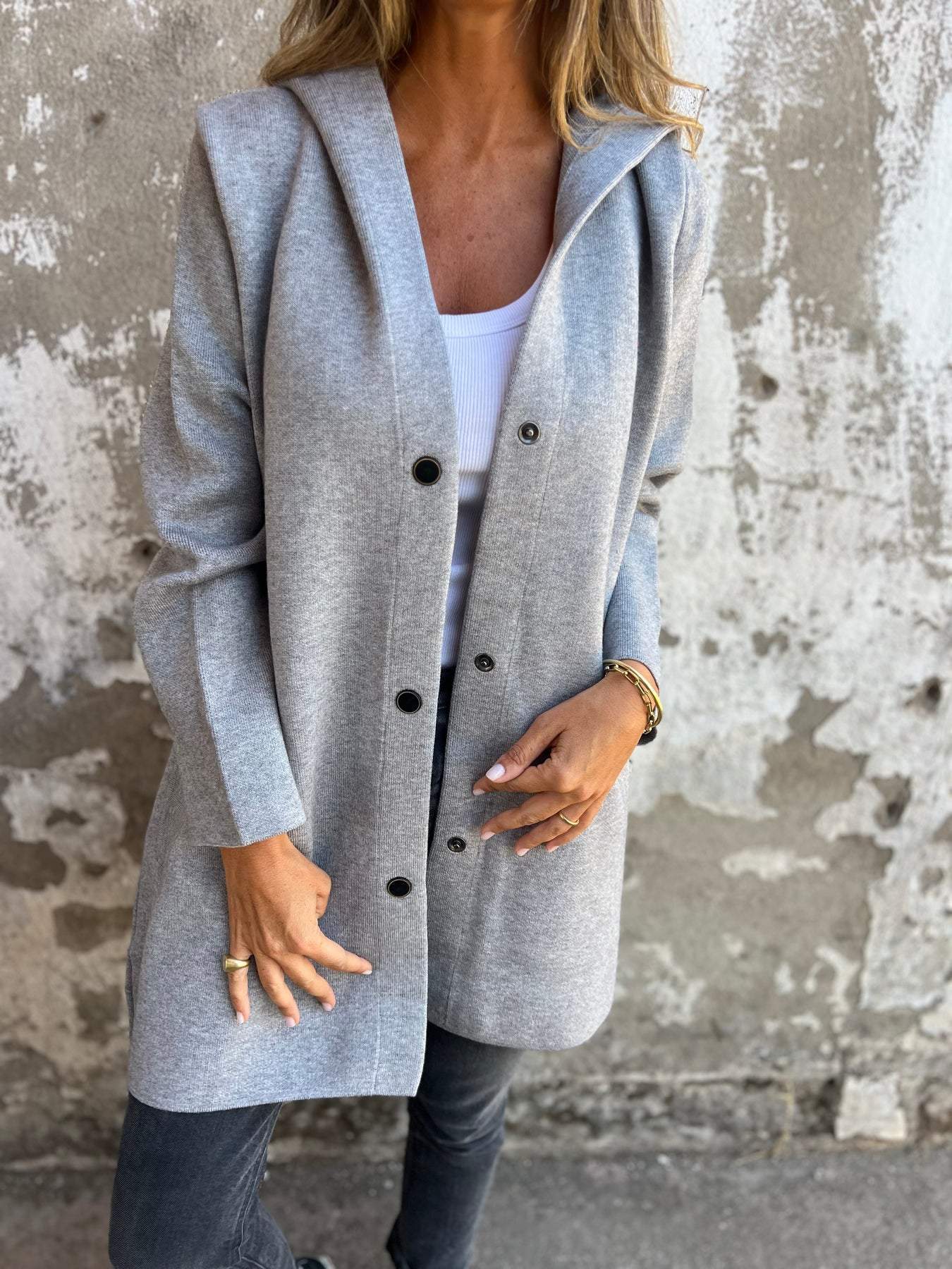 Scarlett - Casual Single Breasted Hoodie Jacket