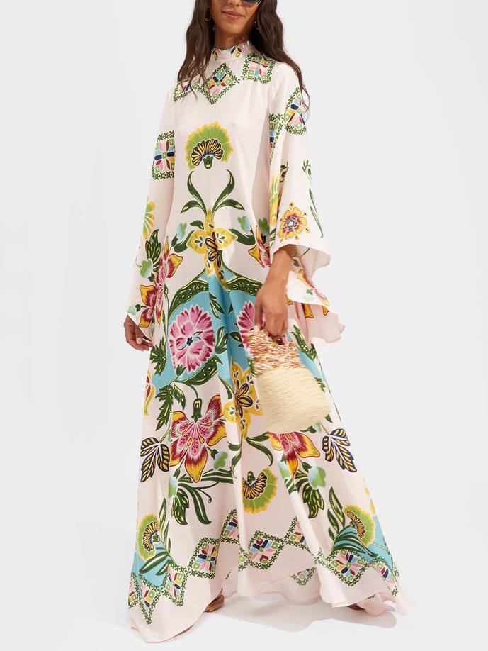 Haana Sunshine Floral Print Flowing Maxi Dress