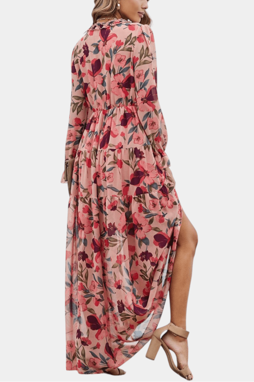 Keti | Long-Sleeve Floral Maxi Dress