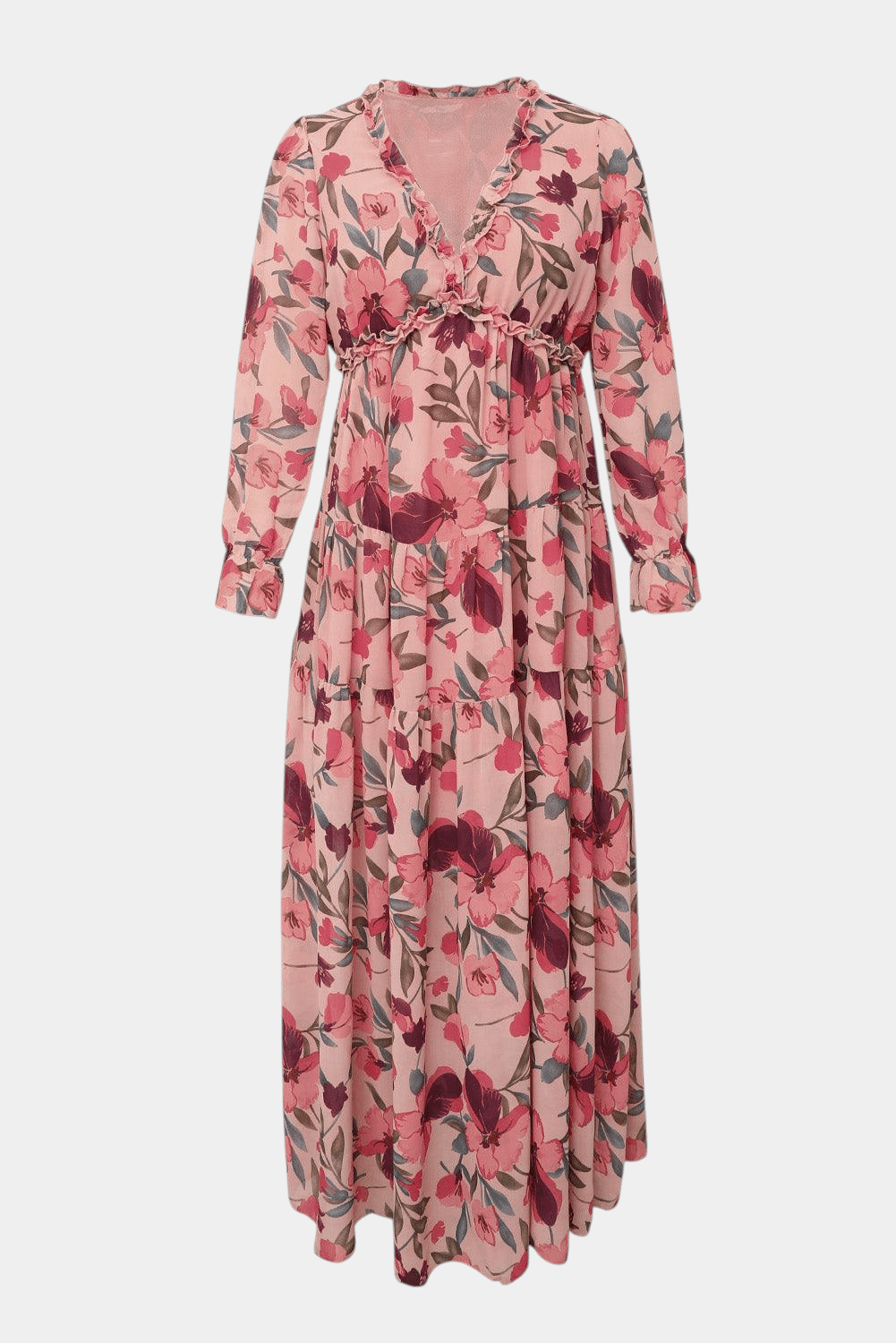 Keti | Long-Sleeve Floral Maxi Dress