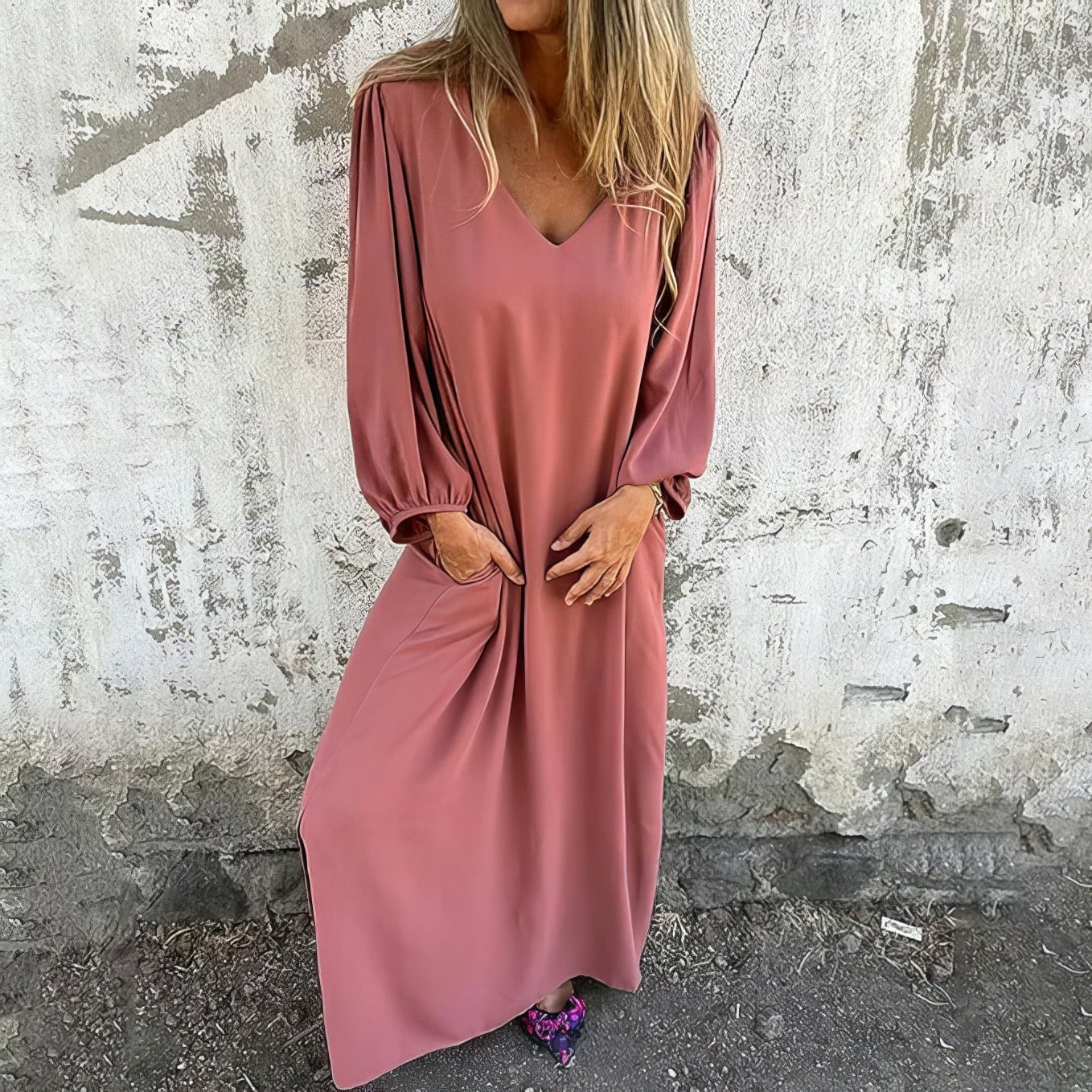 Carol - Long Boho Dress with Pockets