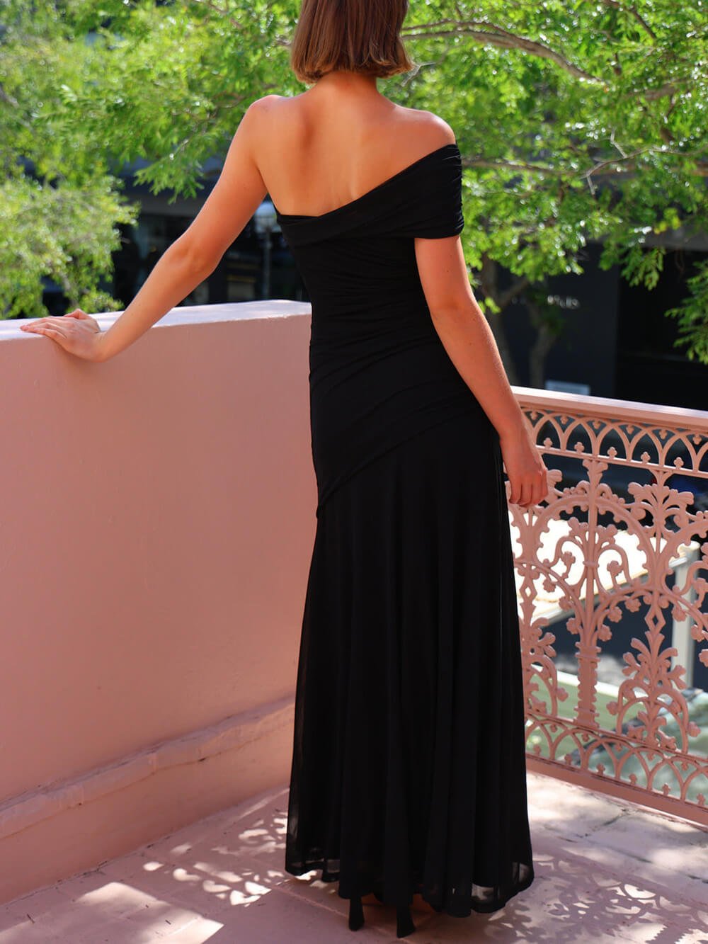 Lena | Mesh Off-Shoulder Maxi Dress