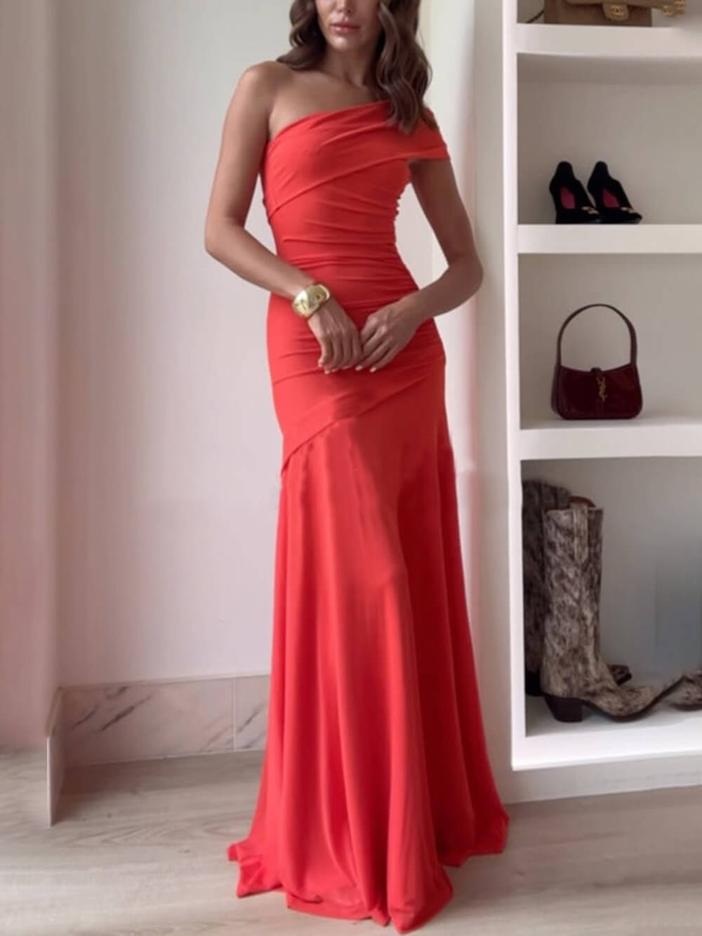 Lena | Mesh Off-Shoulder Maxi Dress
