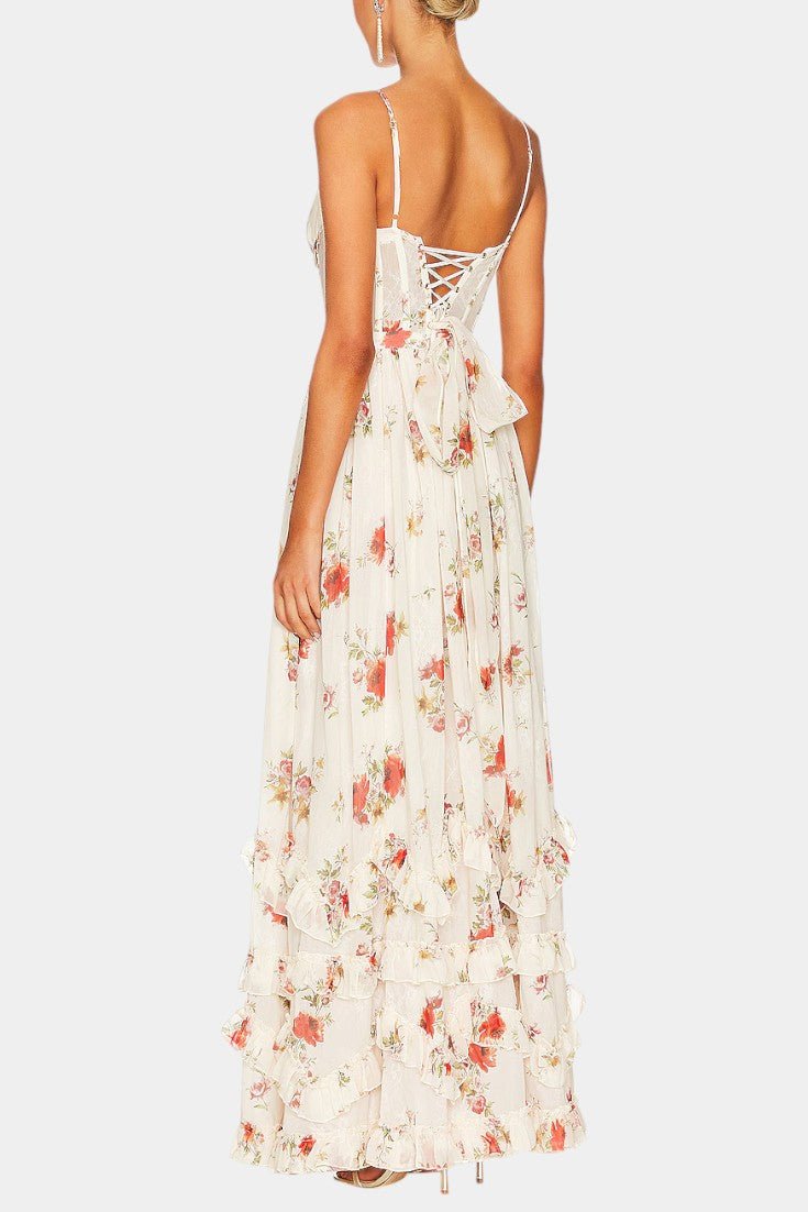 Luna | Floral Corset Maxi Dress