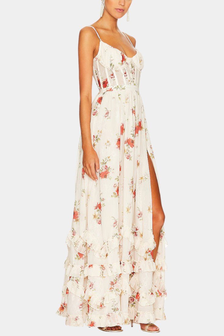Luna | Floral Corset Maxi Dress