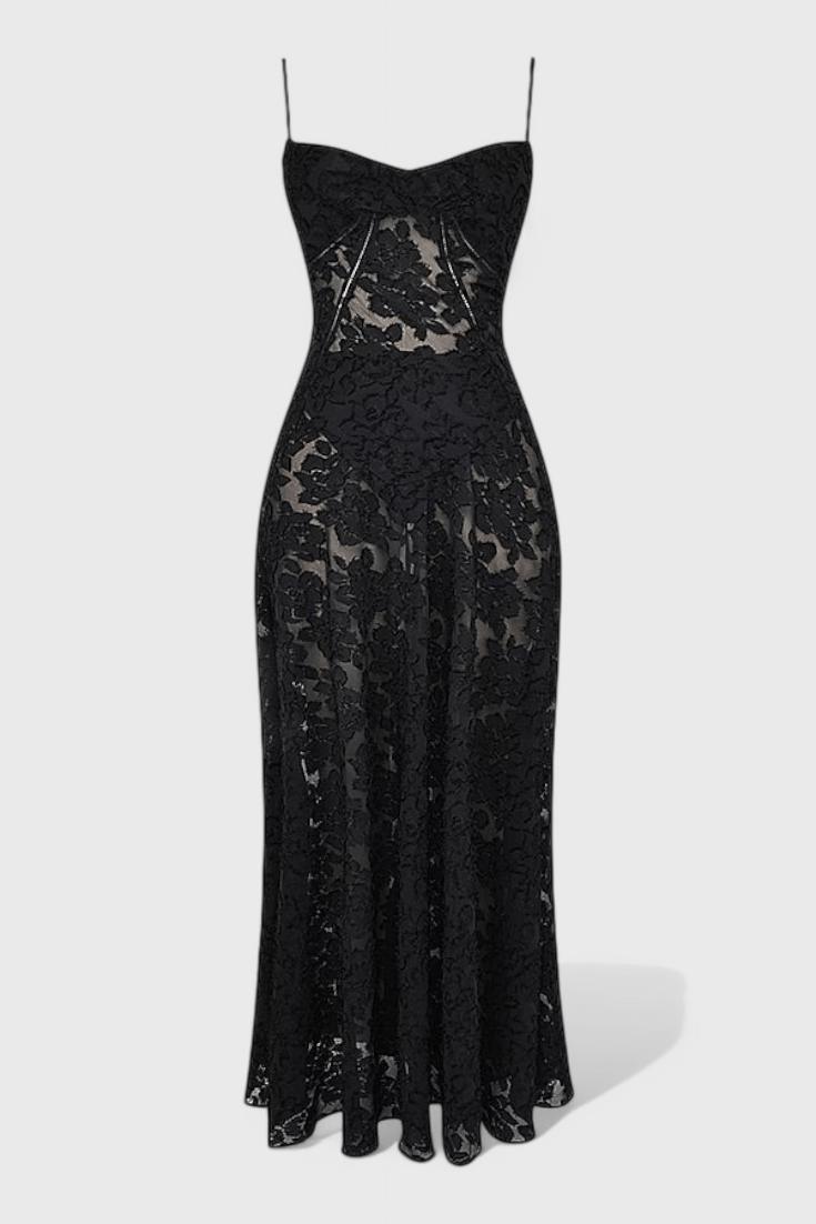 Mabel | Vintage Lace Lamé Dress