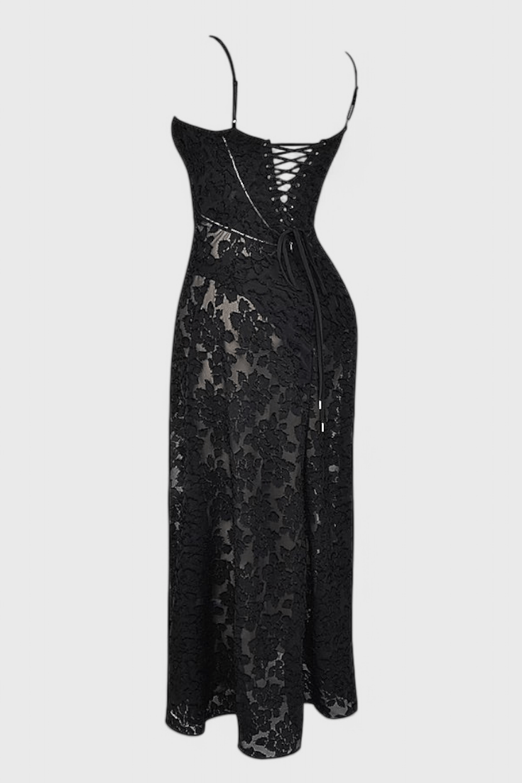 Mabel | Vintage Lace Lamé Dress
