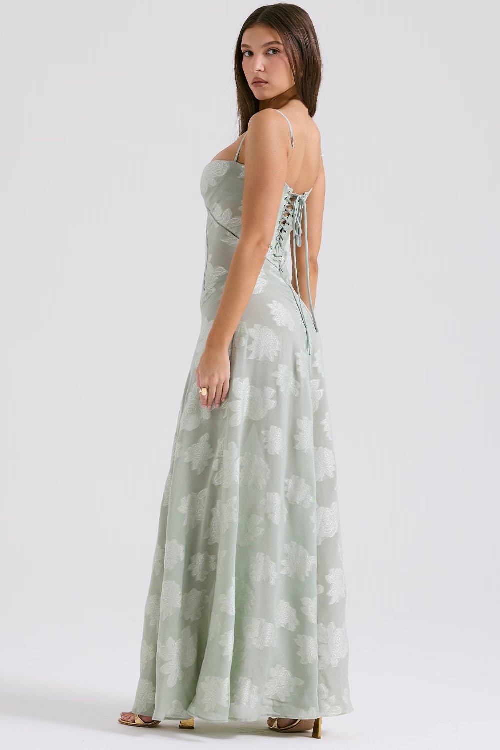 Mabel | Vintage Lace Lamé Dress