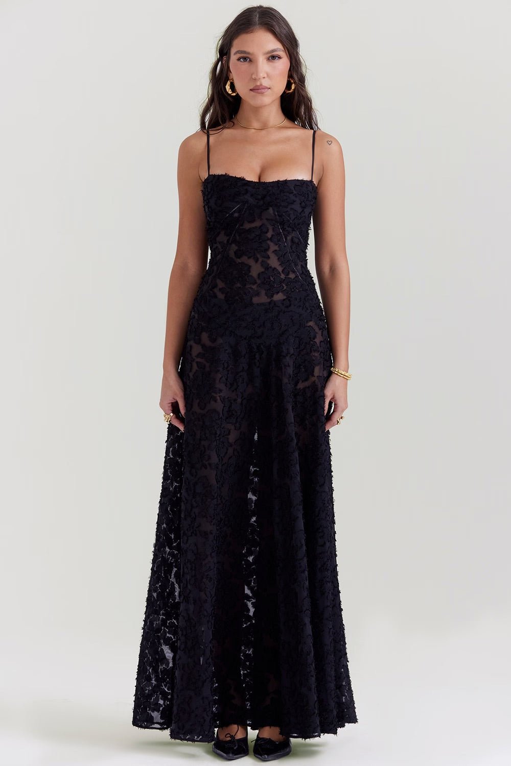 Mabel | Vintage Lace Lamé Dress