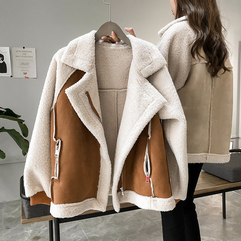 Erin  | Stylish Faux Shearling Zip-Up Jacket