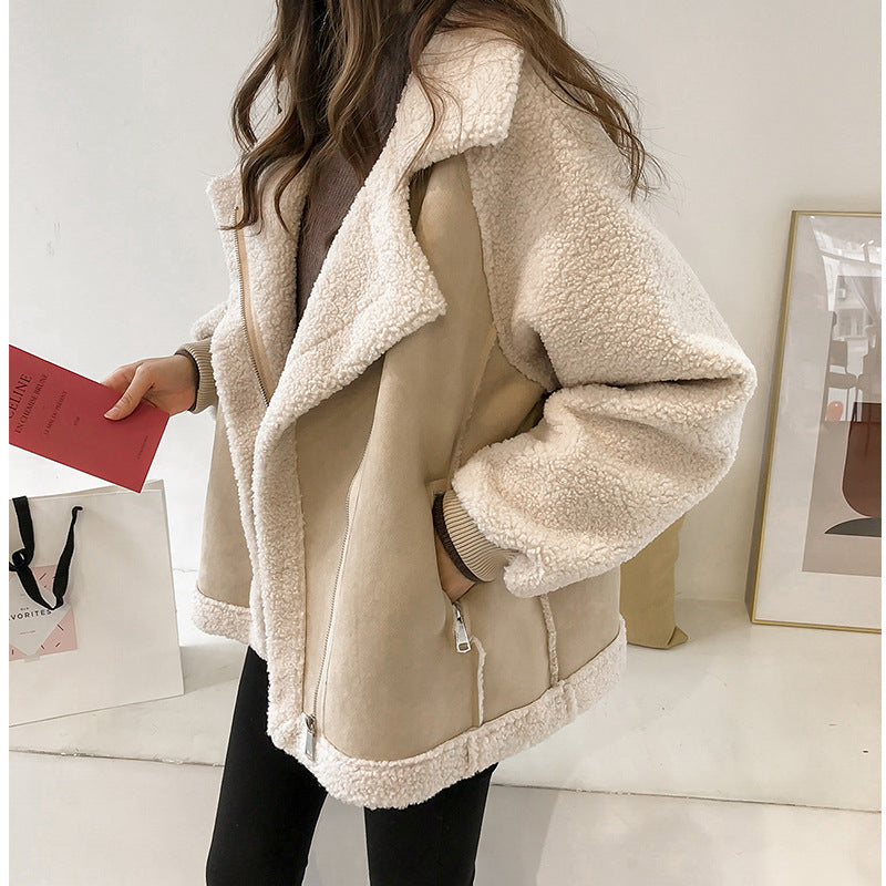 Erin  | Stylish Faux Shearling Zip-Up Jacket