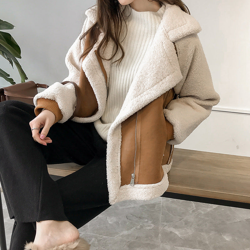 Erin  | Stylish Faux Shearling Zip-Up Jacket