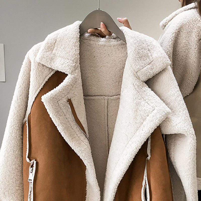 Erin  | Stylish Faux Shearling Zip-Up Jacket