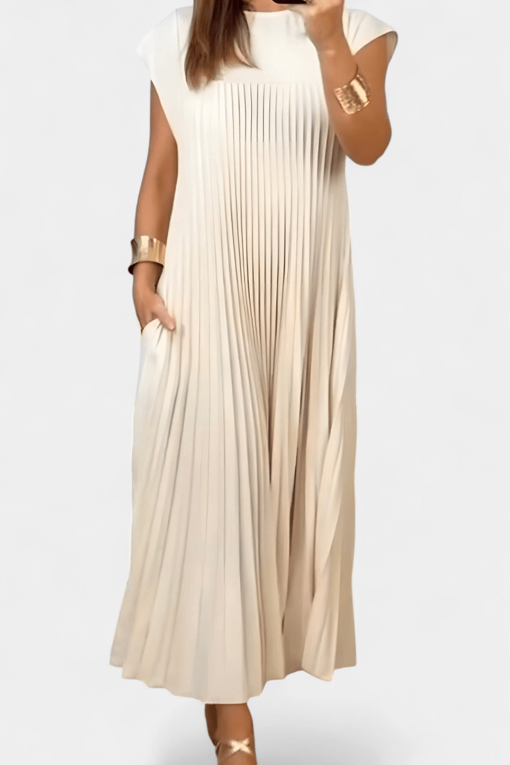 Manuela | Sleeveless Pleated High-Waist Dress