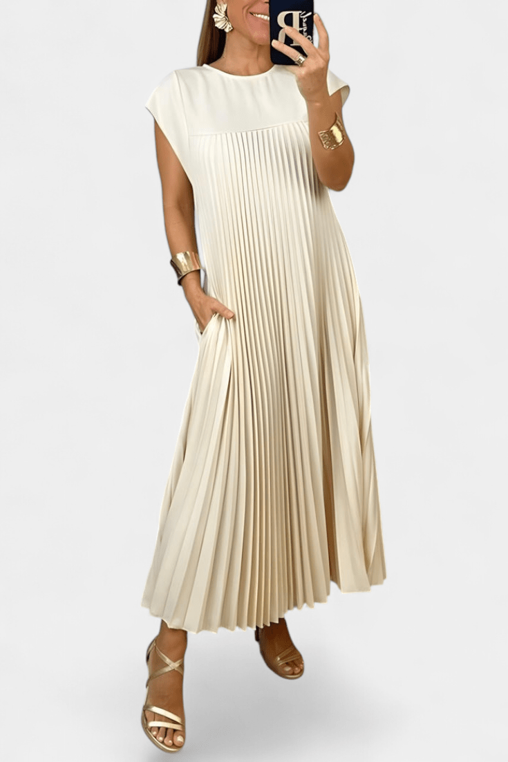 Manuela | Sleeveless Pleated High-Waist Dress