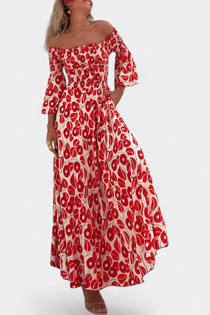 Mar | Off-Shoulder Floral Maxi Dress