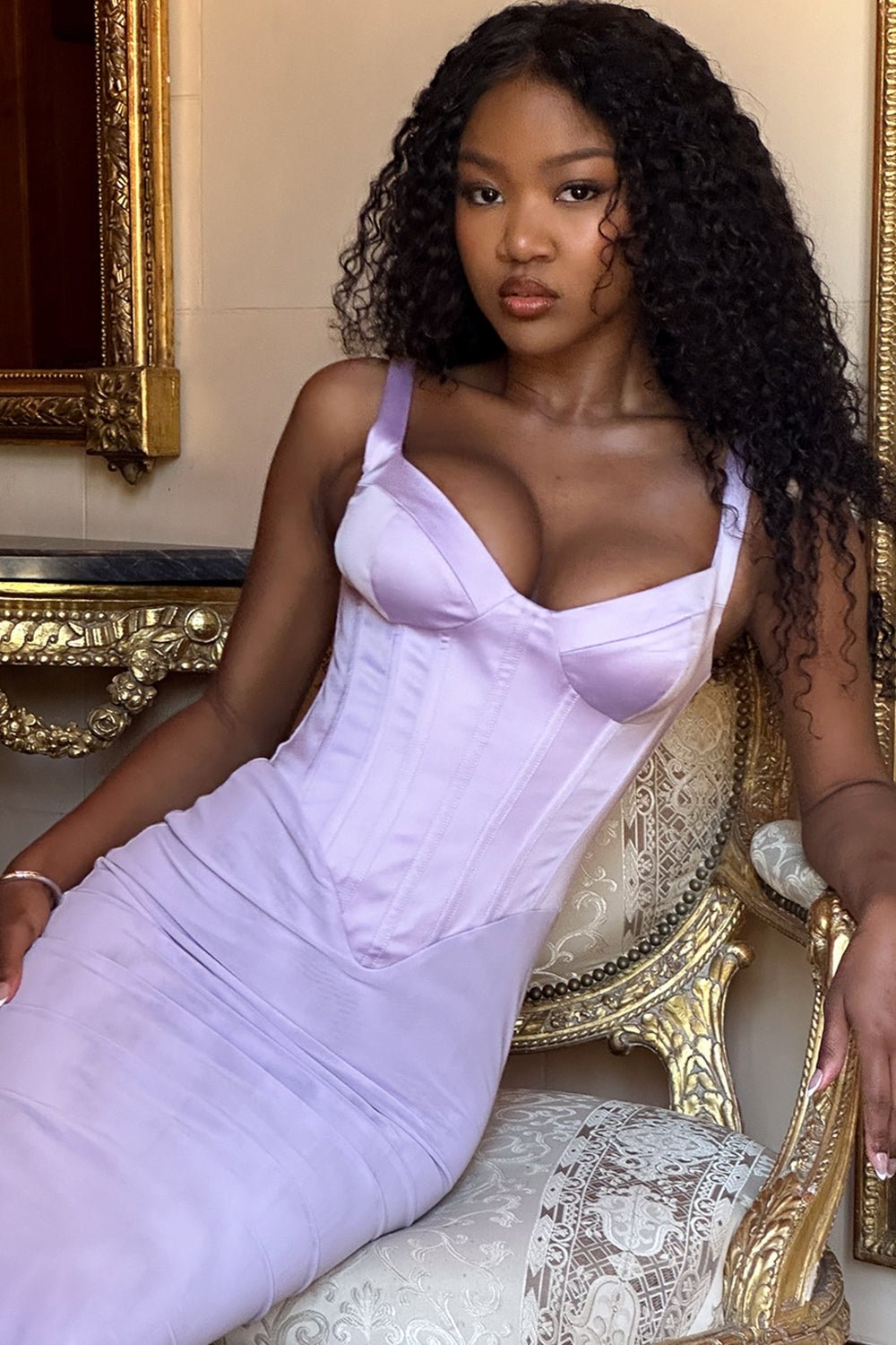 Maya | Bloom of Elegance Satin Dress
