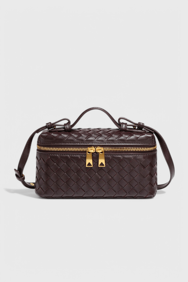 Milla Woven Mini Bag with Gold Hardware