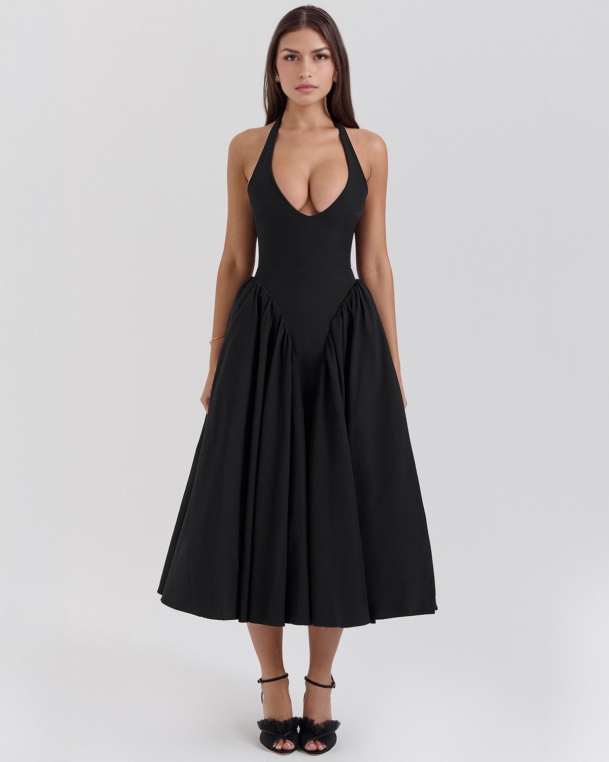 Monroe | Twill Halter Midi Dress