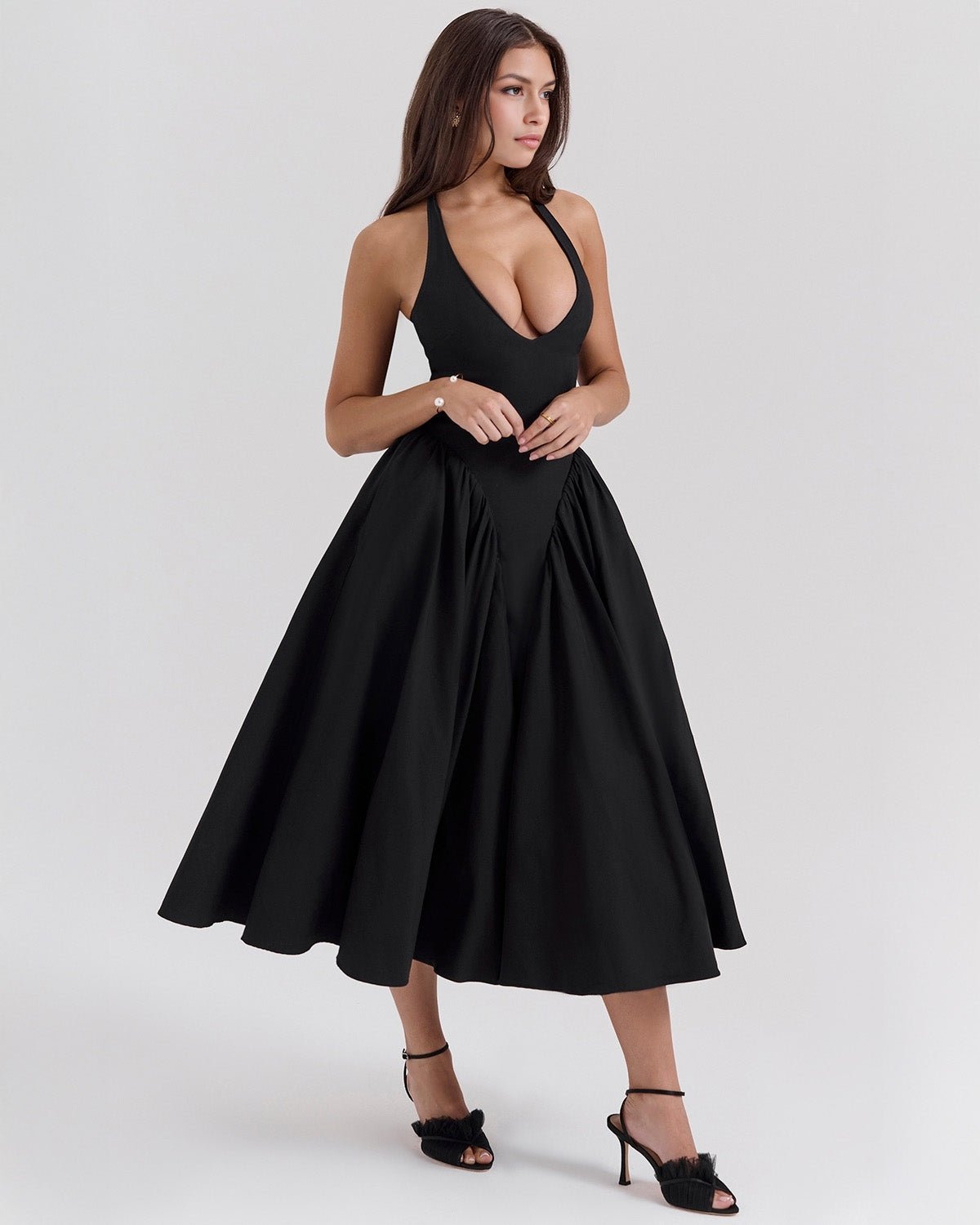 Monroe | Twill Halter Midi Dress