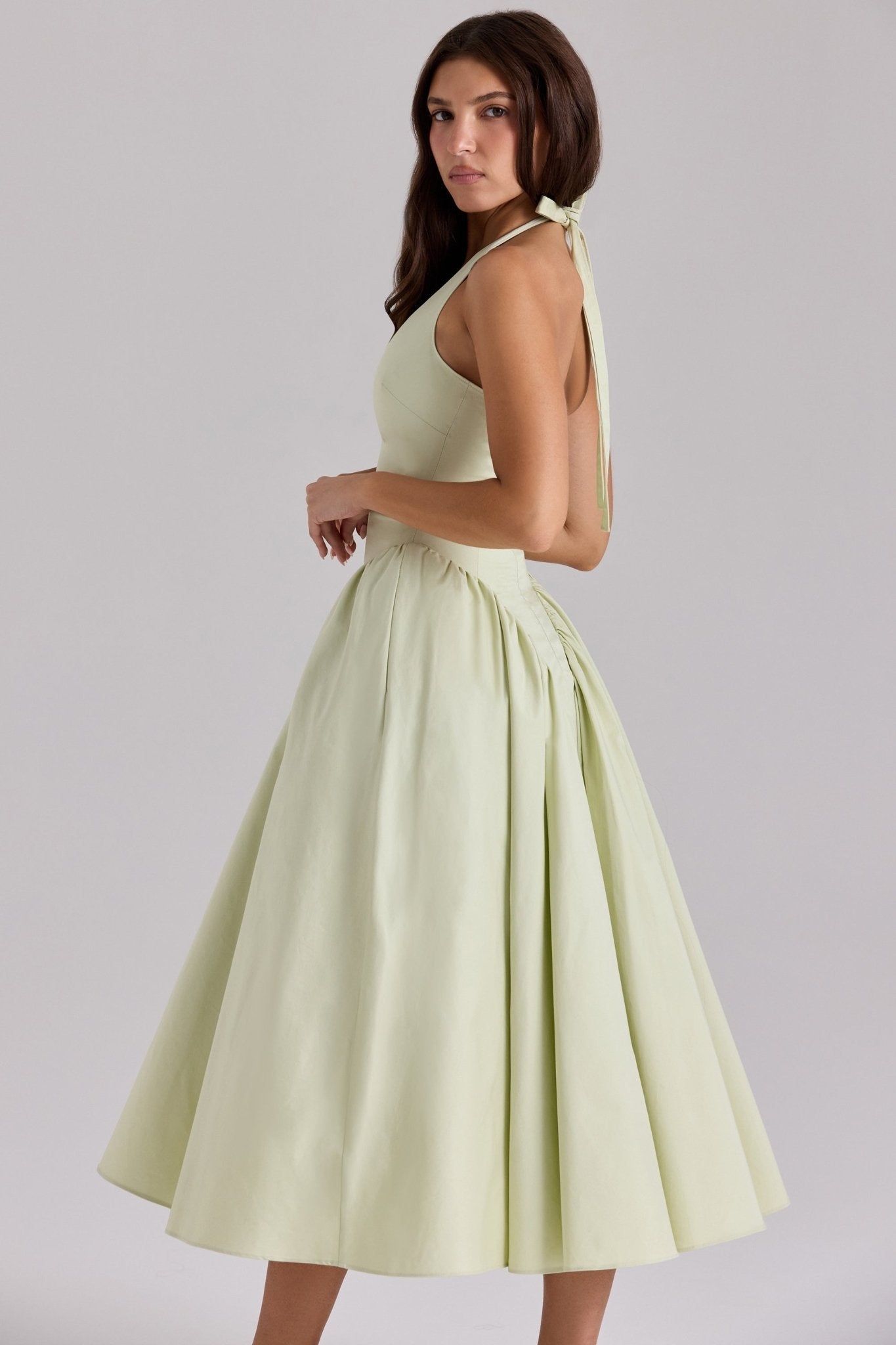 Monroe | Twill Halter Midi Dress