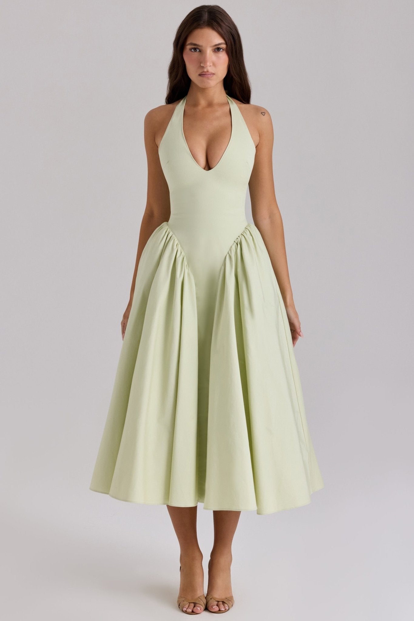 Monroe | Twill Halter Midi Dress