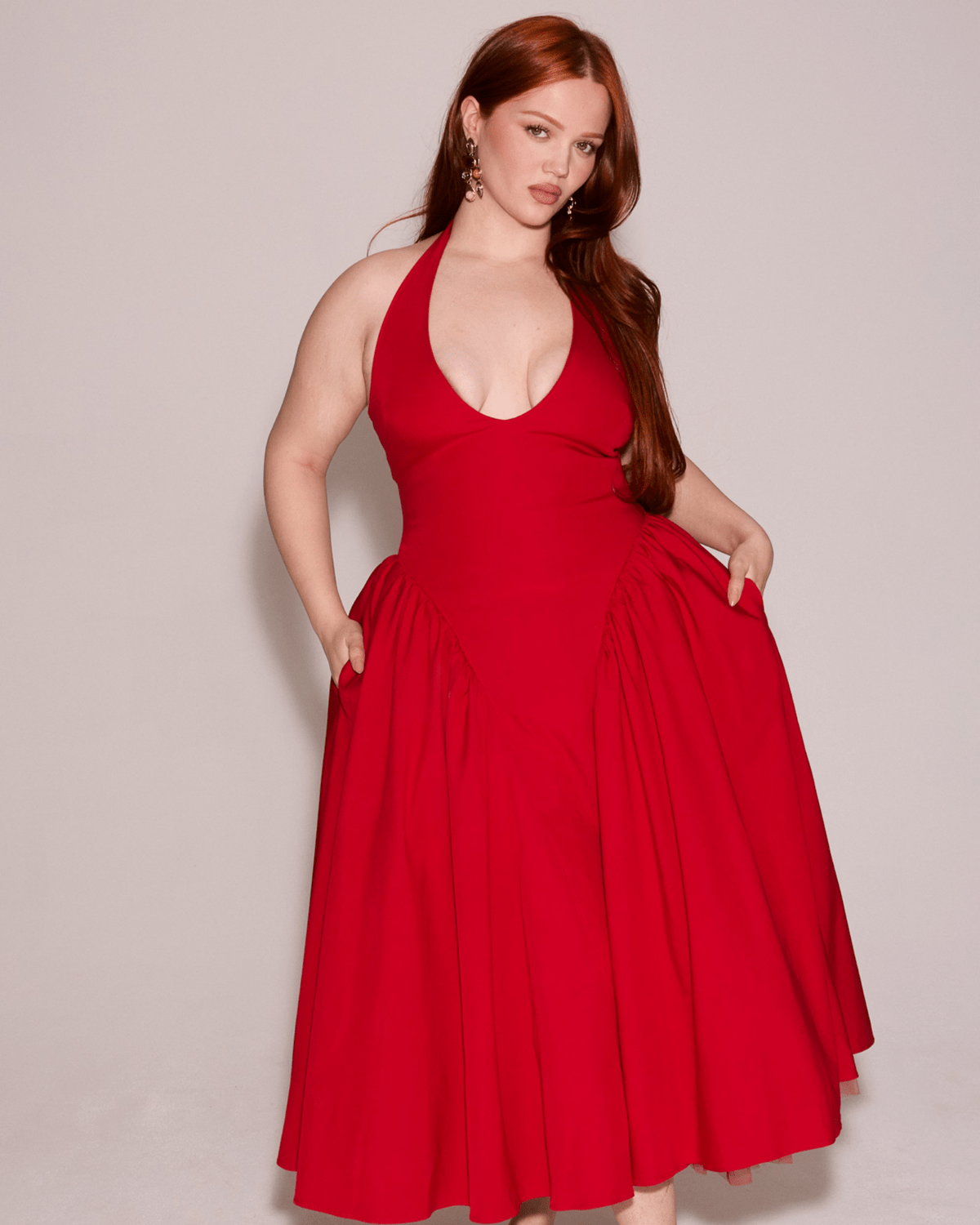 Monroe | Twill Halter Midi Dress