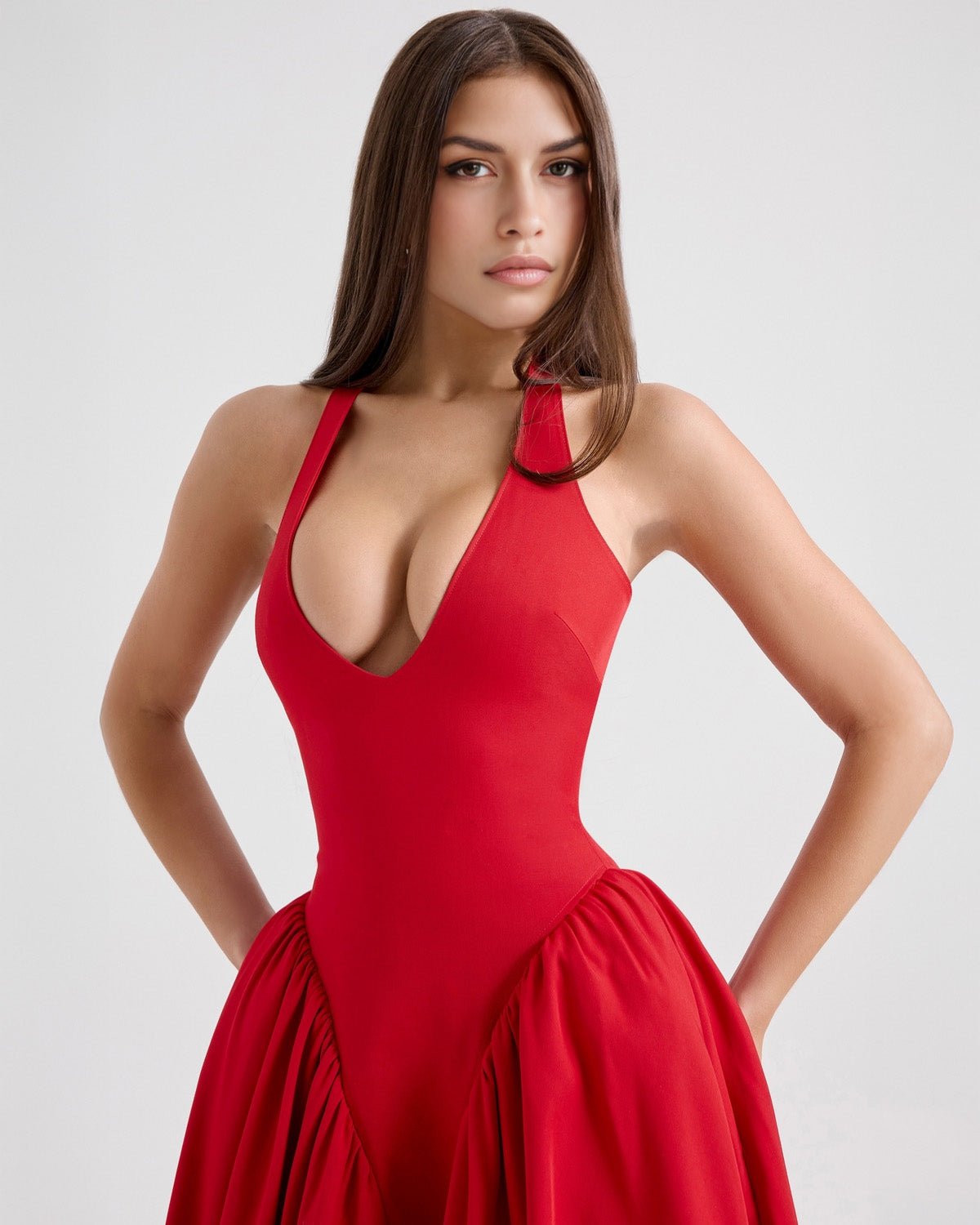 Monroe | Twill Halter Midi Dress