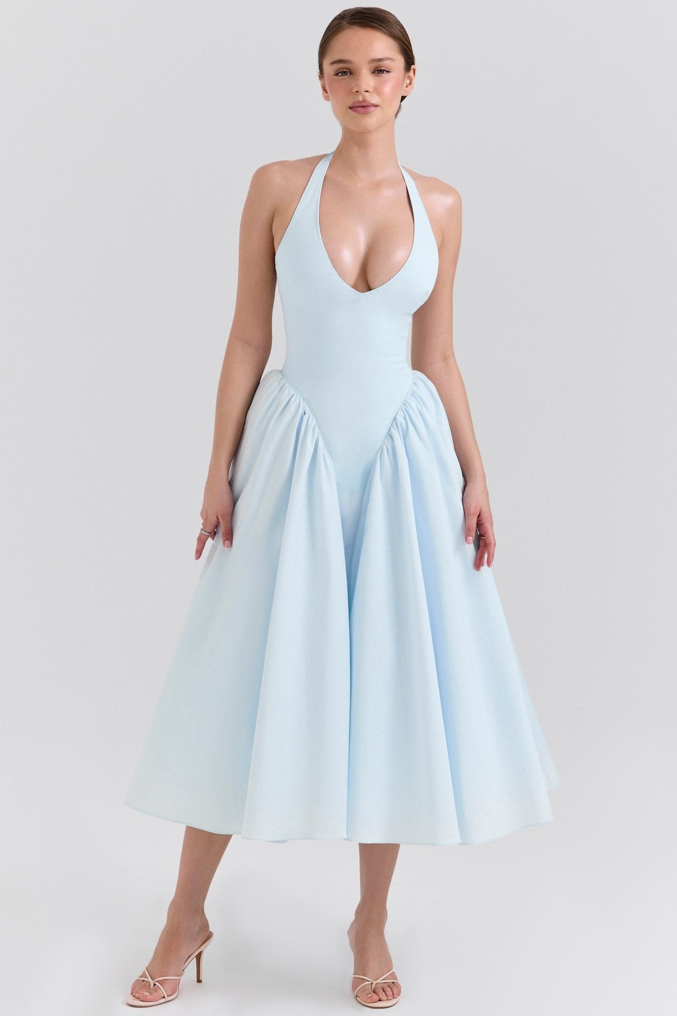 Monroe | Twill Halter Midi Dress