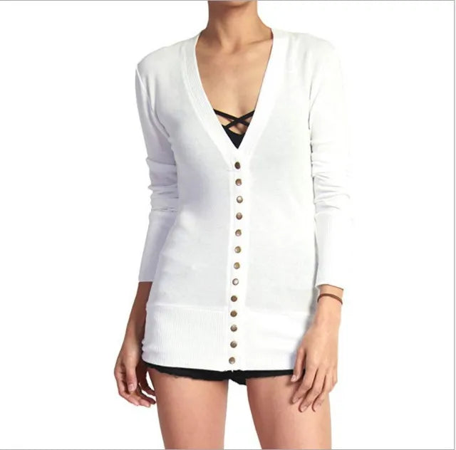 Ami - Modern Low Cut V-Neck Cardigan