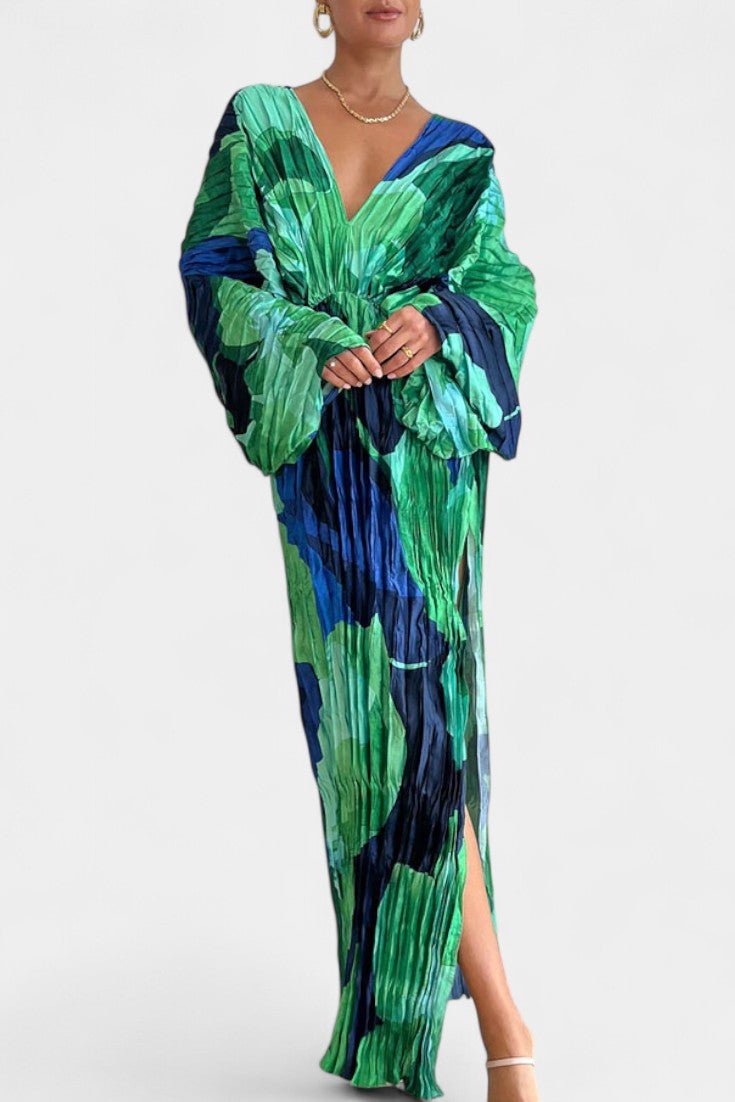 Rebecca | Pleated Cut-Out Maxi Dress