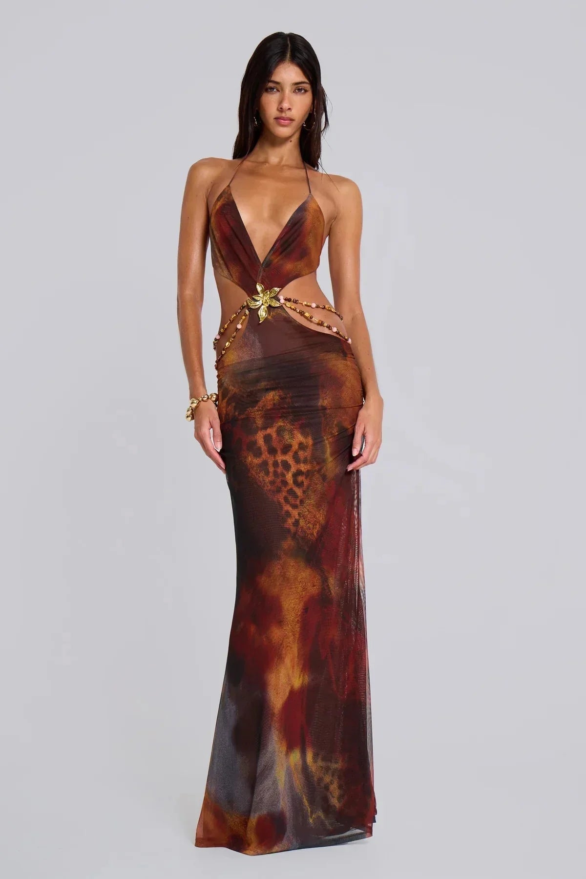 Robin | Cut Out Print Dress