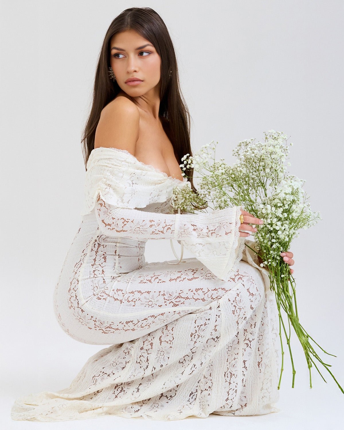 Rosalie | Lace Off-Shoulder Maxi Dress
