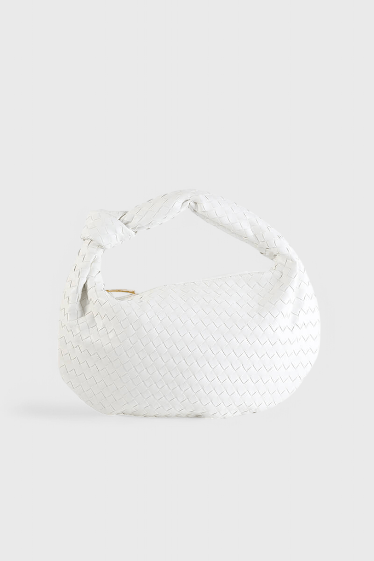 Sage Medium Woven Shoulder Satchel