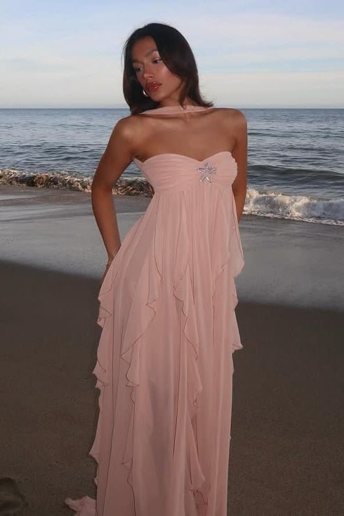 Seraphina | Ruffle Strapless Maxi Dress